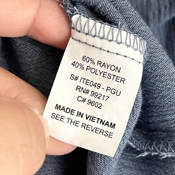 Moa Moa Top Flutter Off the Shoulders Strap Flowy Blouse Casual Buttoned Blue S - Picture 8 of 9